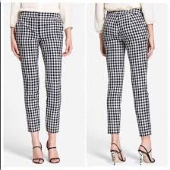 Adrianna Papell Kate Fit Gingham Cropped Pants.  Size 8. - Picture 1 of 7